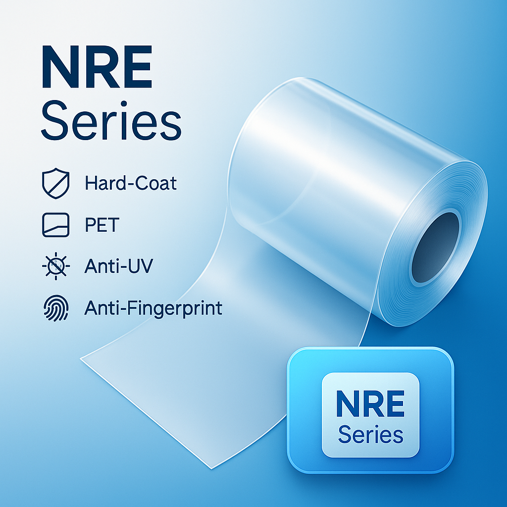 NRE series low rainbow-effect hard-coated PET films